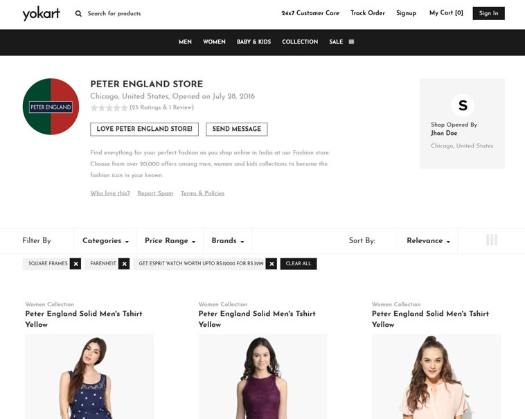 Fashion eCommerce Marketplace design
