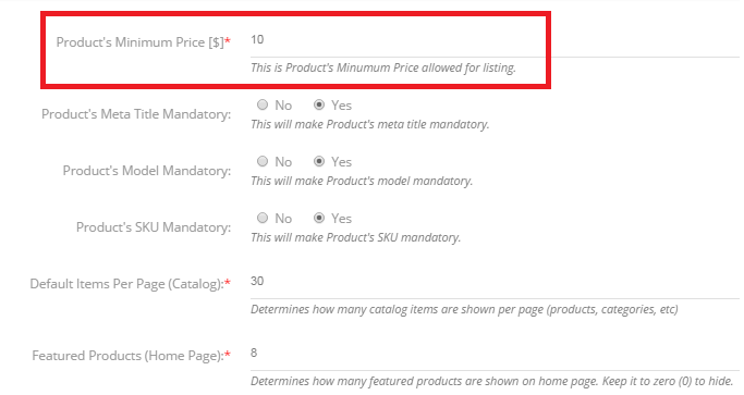 Minimum Product Price