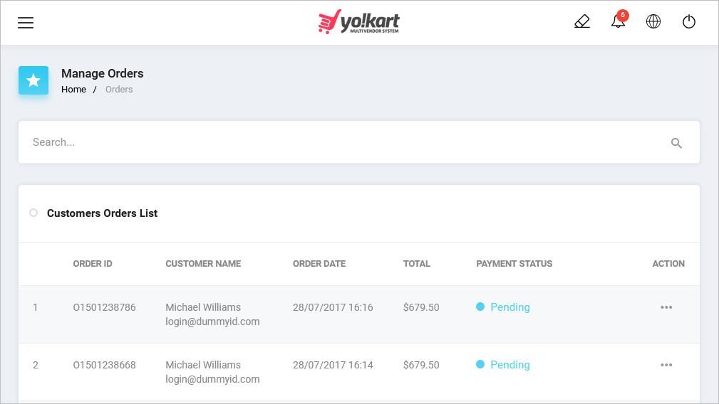 YoKart Ecommerce Order Management