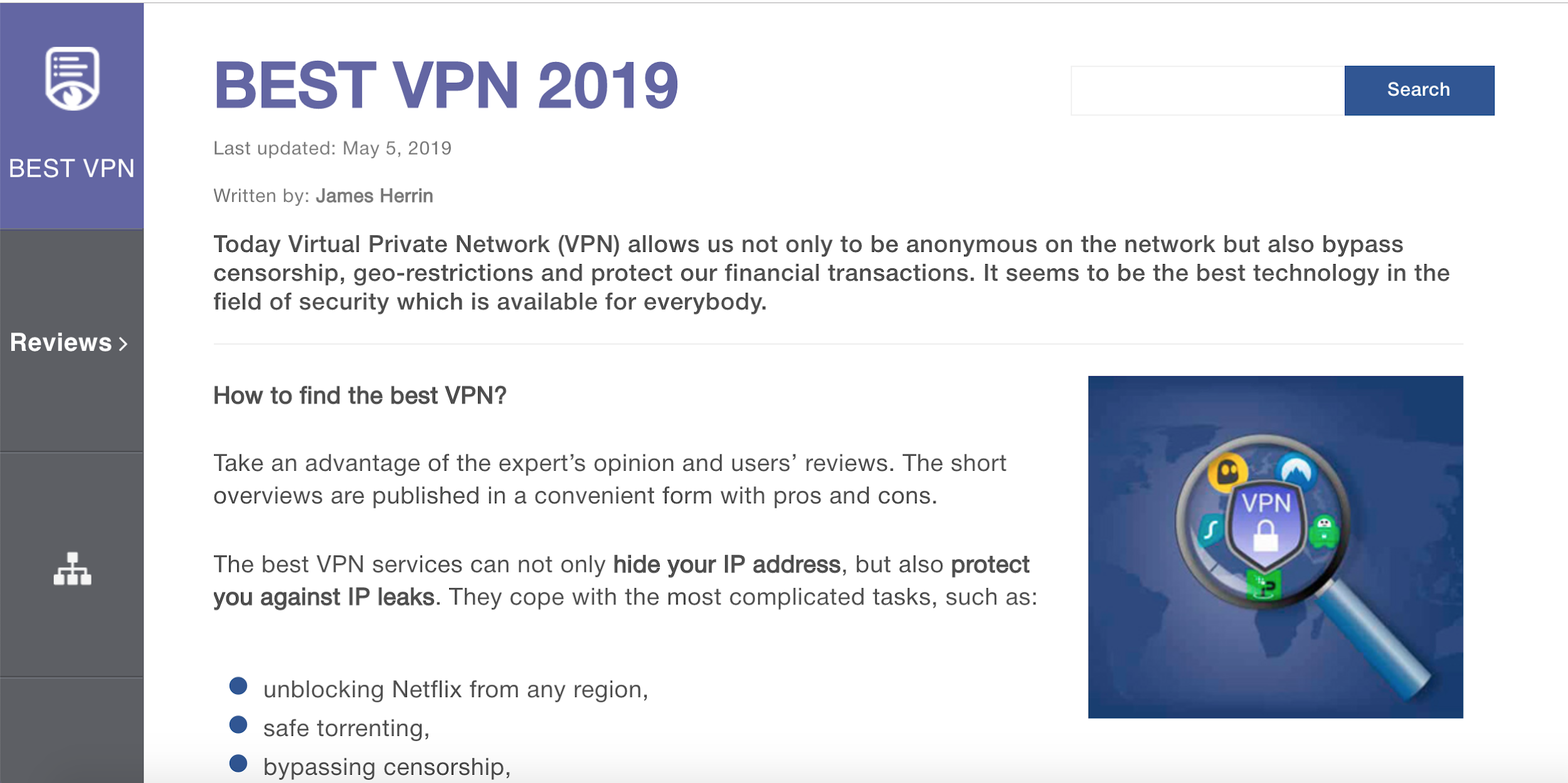 VPN Review site