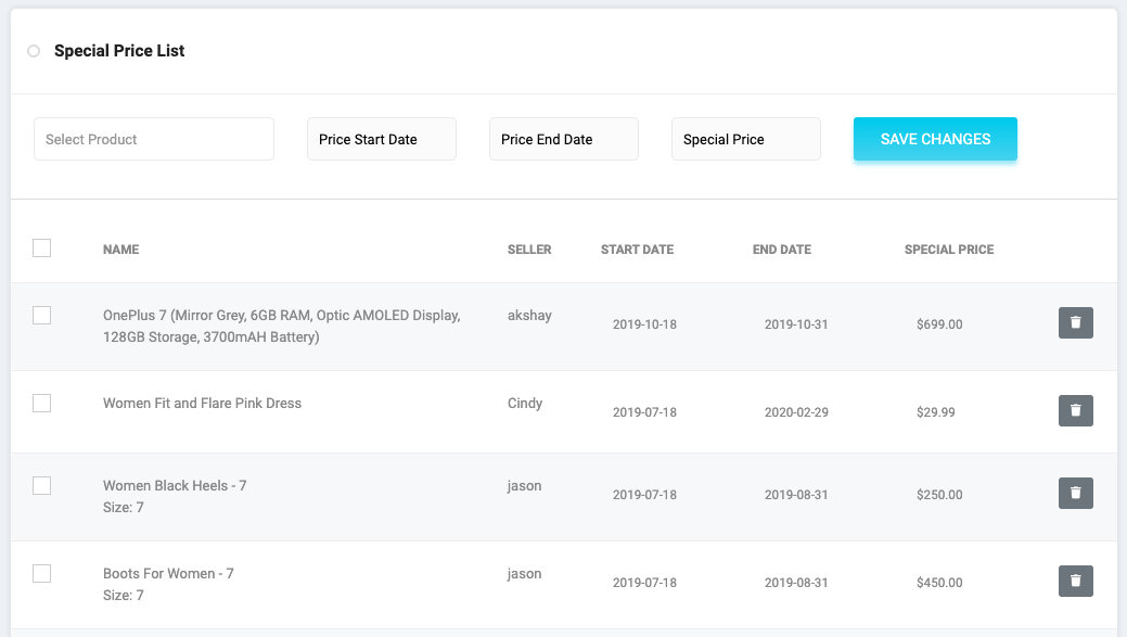 Special Price List