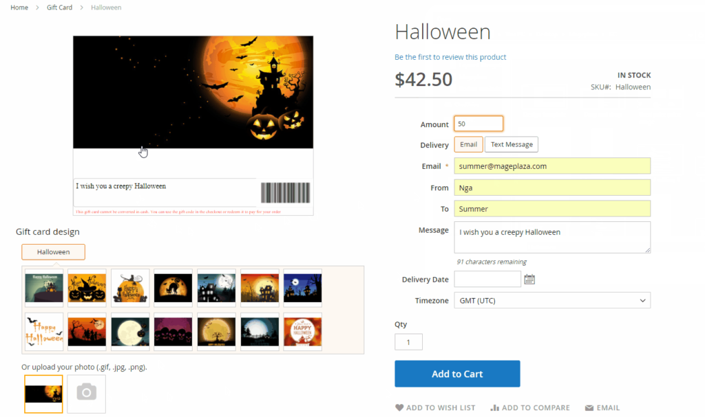 Halloween Gift Card