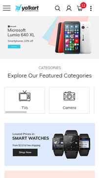 Electronics multi-vendor website mobile design