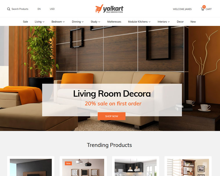 Furniture multi-vendor website design