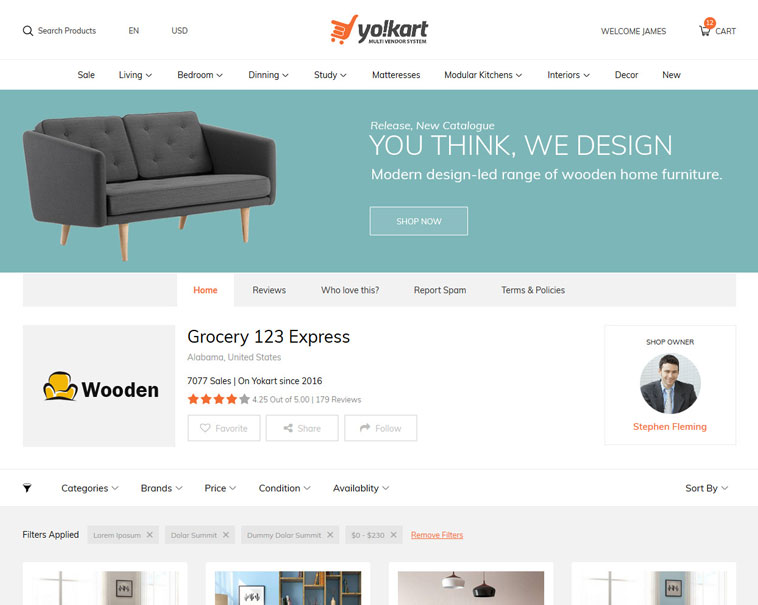Furniture marketplace website design