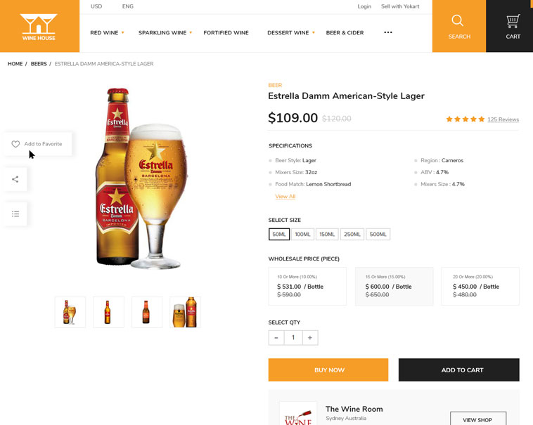 Liquor marketplace Product Page Design